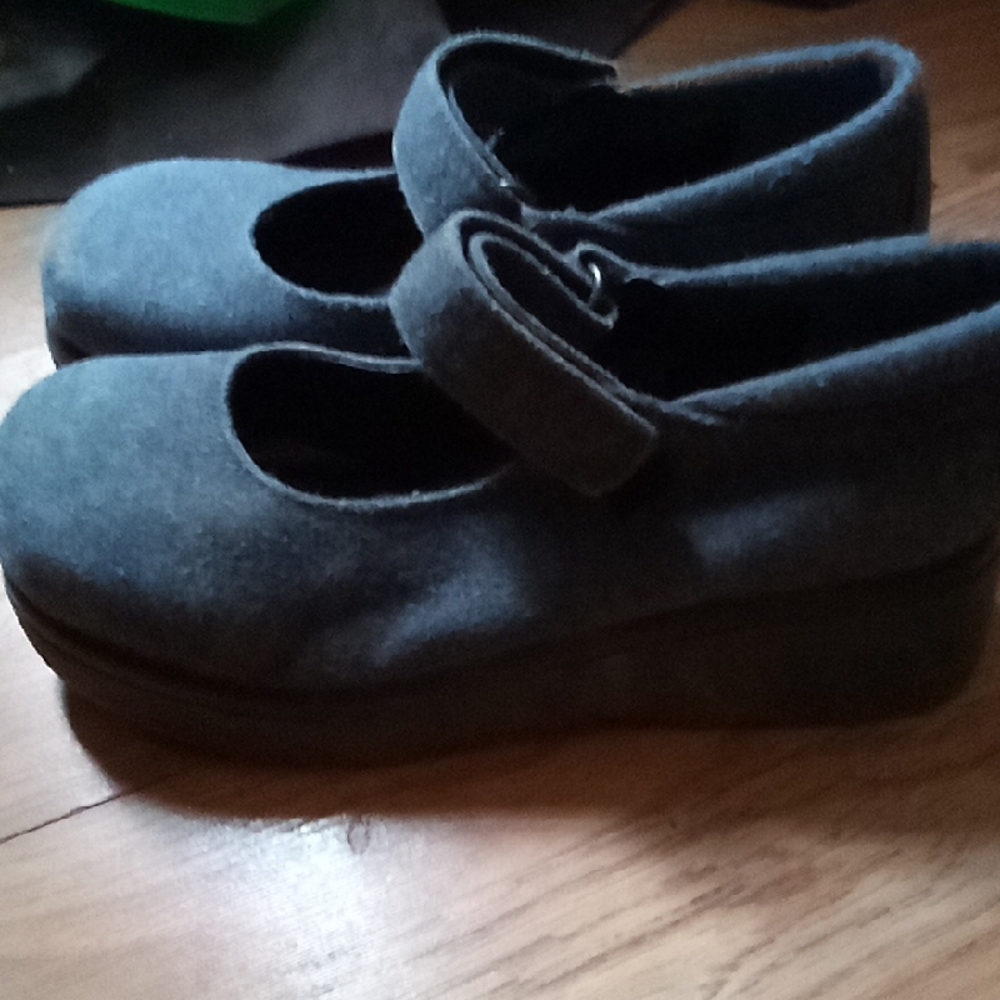 Kids Gray Mary Jane Shoes